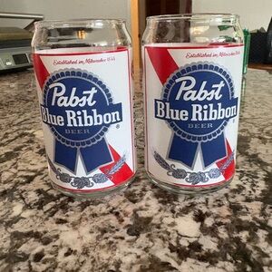 Pabst Blue Ribbon Beer Glasses